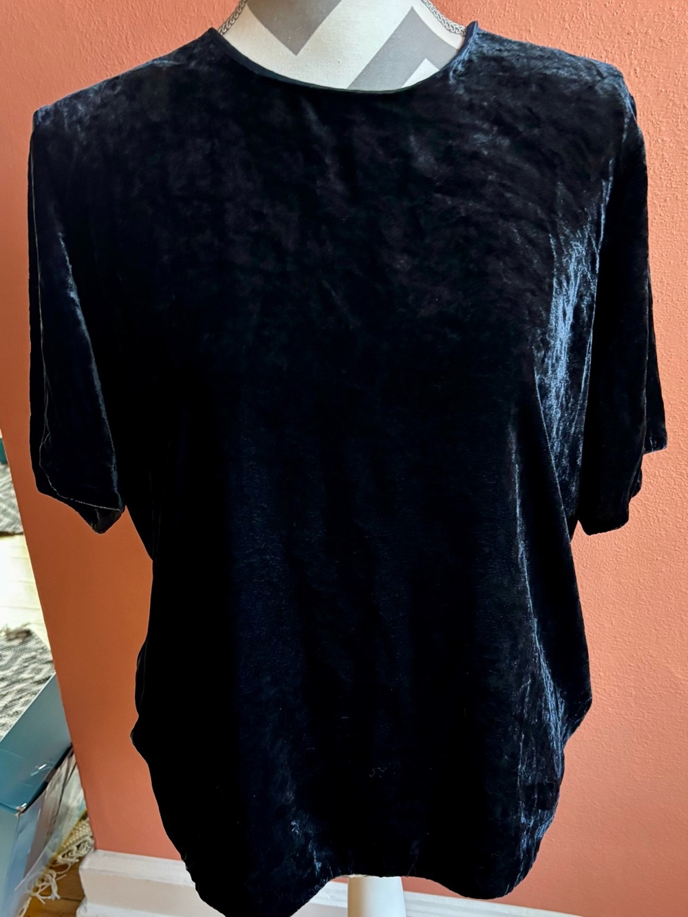Vince Black Velvet Short-Sleeve Tee